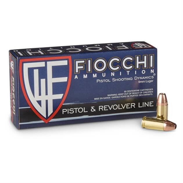 Fiocchi Shooting Dynamics Ammunition 9mm Luger 124 Grain Jacketed Hollow Point 1000 round