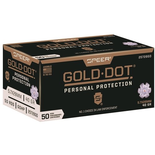 1000 Rounds Of Speer Gold Dot 5.7x28mm Ammo 40 Grain Jacketed Hollow Point