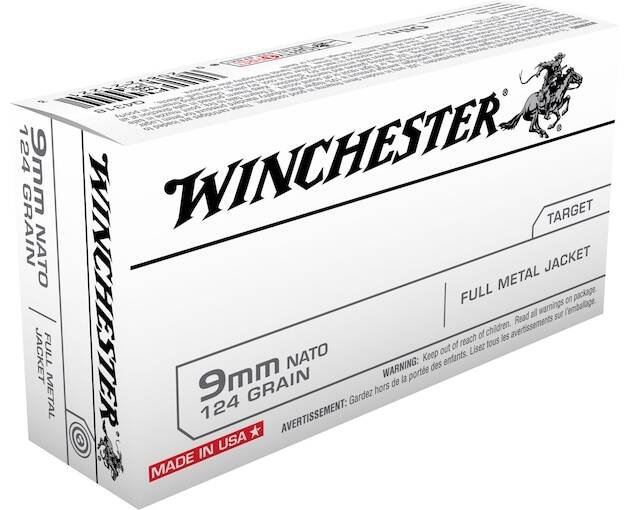 Winchester NATO Ammunition 9mm Luger 124 Grain Full Metal Jacket