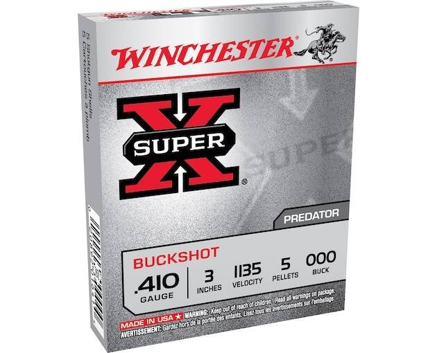 Winchester Super-X Ammunition 410 Bore 3" 000 Buckshot 5 Pellets 500 rounds