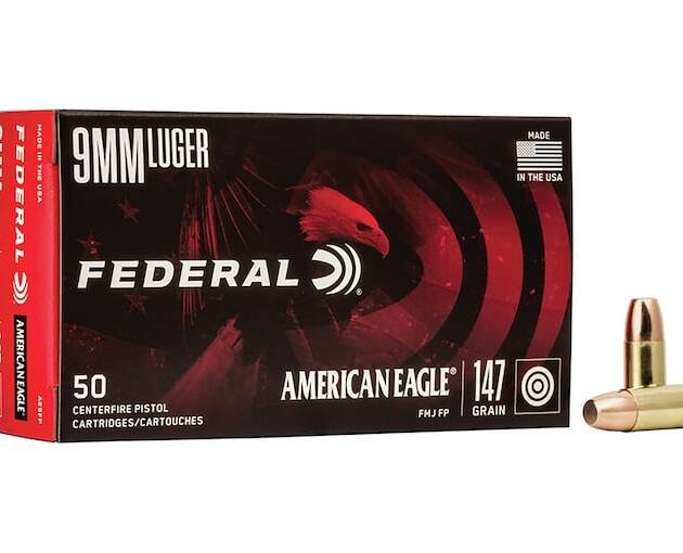Federal American Eagle Ammunition 9mm Luger 147 Grain Full Metal Jacket 1000 round