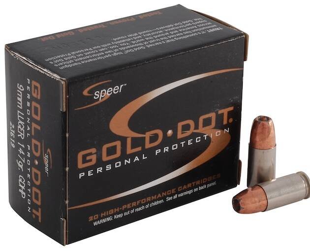 Speer Gold Dot Ammunition 9mm Luger 147 Grain Jacketed Hollow Point 500 round