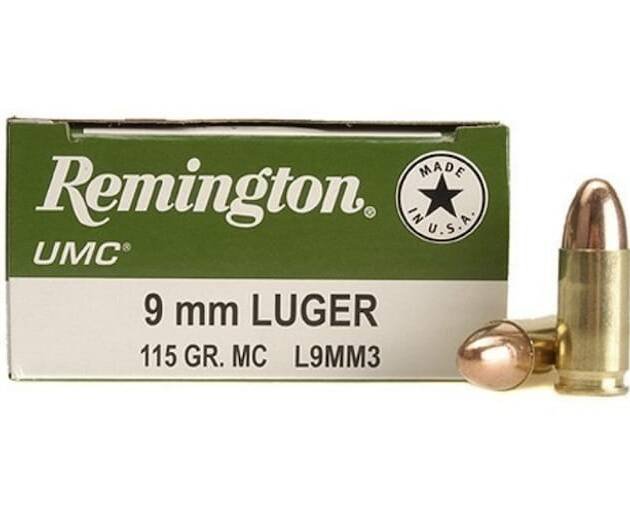 Remington UMC Ammunition 9mm Luger Full Metal Jacket
