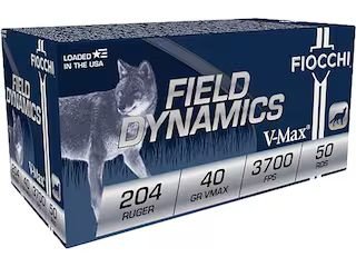 Fiocchi Extrema 204 Ruger Ammo 40 Grain Hornady V-Max Polymer Tip Box of 500 Rounds
