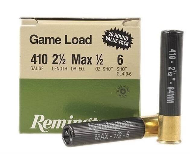 Remington Game Load Ammunition 410 Bore 2-1/2" 1/2 oz #6 Shot 500 rounds