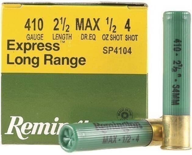 Remington Express Long Range Ammunition 410 Bore 2-1/2" 1/2 oz #4 Shot 500 rounds