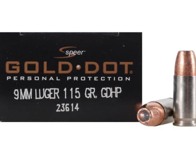 Speer Gold Dot Ammunition 9mm Luger 115 Grain Jacketed Hollow Point 500 round