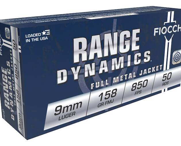 Fiocchi Range Dynamics Ammunition 9mm Luger Subsonic 158 Grain Full Metal Jacket