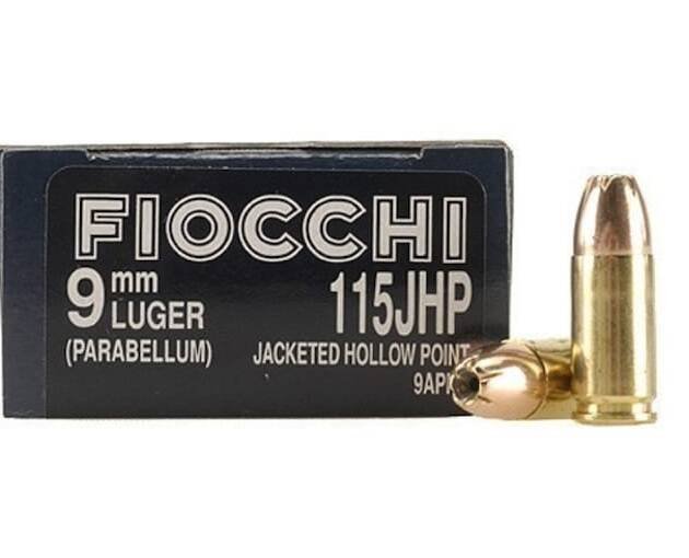 Fiocchi Shooting Dynamics Ammunition 9mm Luger 115 Grain Jacketed Hollow Point 1000 round