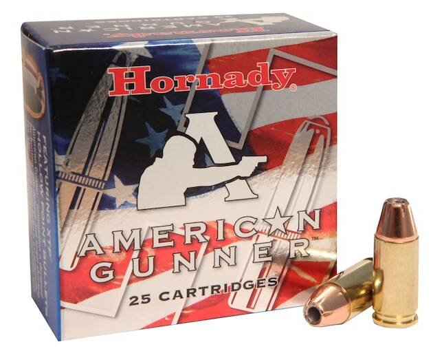 Hornady American Gunner Ammunition 9mm Luger +P 124 Grain XTP Jacketed Hollow Point 500 round