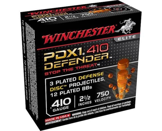 Winchester PDX1 Defender Ammunition 410 Bore 2-1/2" 3 Disks over 1/4 oz BB Shot 500 rounds