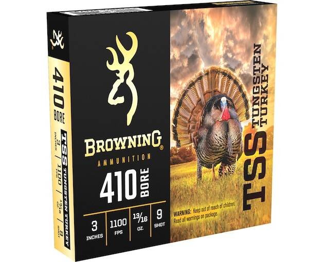 Browning TSS Turkey Ammunition 410 Bore 3" 13/16 oz #9 Non-Toxic Tungsten Shot 100 rounds