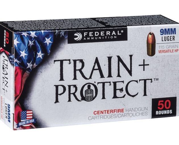 Federal Train + Protect Ammunition 9mm Luger 115 Grain Versatile Hollow Point 500 round