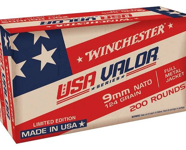 Winchester USA Valor NATO Ammunition 9mm Luger 124 Grain Full Metal Jacket 1000 round