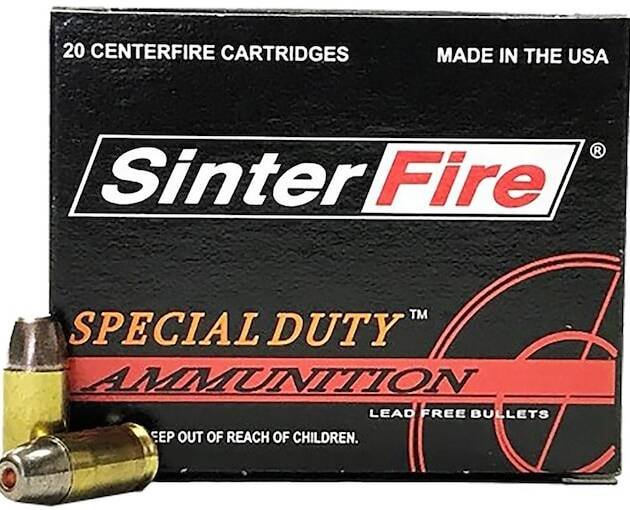 SinterFire Special Duty Ammunition 9mm Luger 100 Grain Frangible Hollow Point Lead Free 500 round