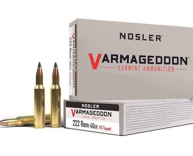 Nosler Varmageddon Ammunition 222 Remington 40 Grain Tipped Flat Base 500 rounds