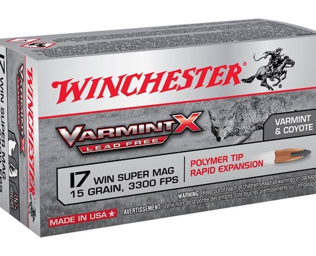 Winchester Varmint X Ammunition 17 Winchester Super Magnum 15 Grain Polymer Tip Lead-Free Box of 50