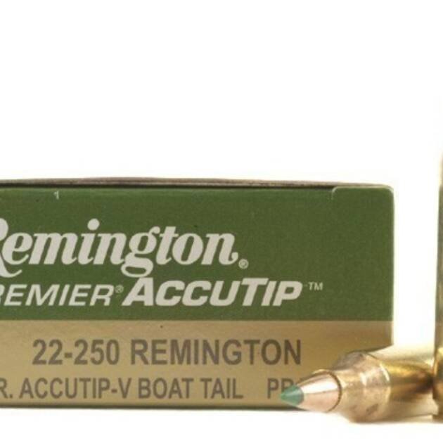 Remington Premier Varmint Ammunition 22-250 Remington 50 Grain AccuTip Boat Tail 500 rounds