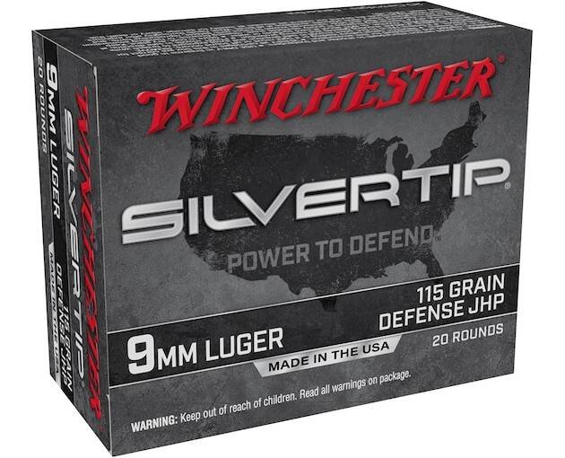 Winchester Silvertip Defense Ammunition 9mm Luger 115 Grain Jacketed Hollow Point 500 round