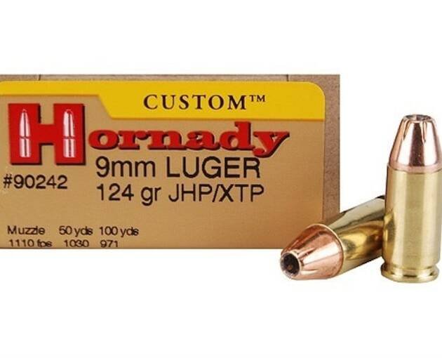 Hornady Custom Ammunition 9mm Luger 124 Grain XTP Jacketed Hollow Point 500 round