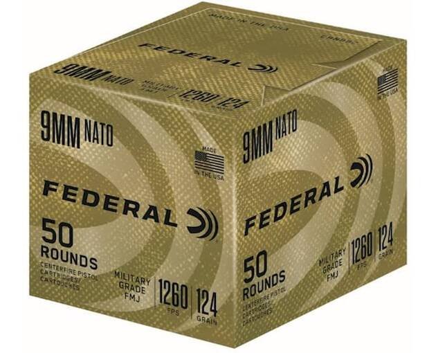 Federal Military Grade NATO Ammunition 9mm Luger 124 Grain Full Metal Jacket