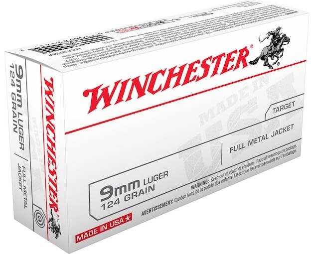 Winchester USA Ammunition 9mm Luger 124 Grain Full Metal Jacket 1000 round