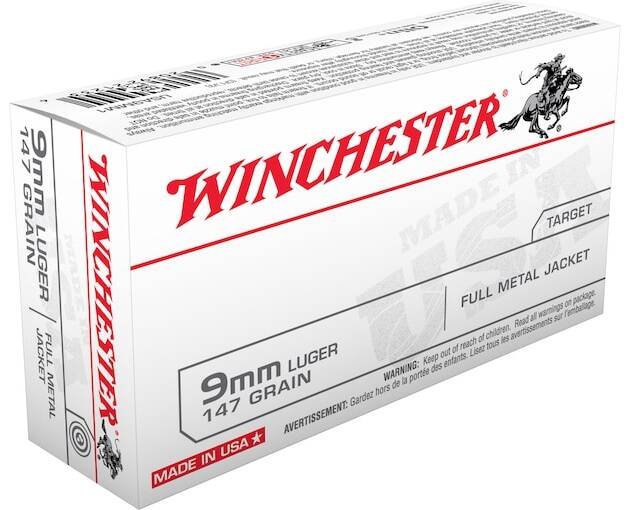 Winchester USA Ammunition 9mm Luger 147 Grain Full Metal Jacket 500 round