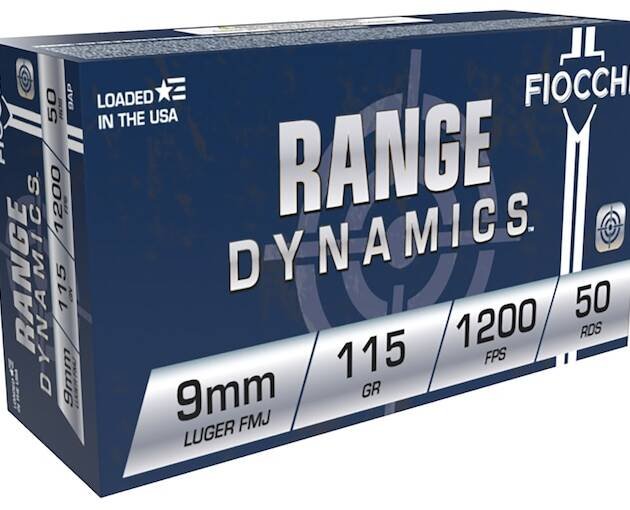 Fiocchi Range Dynamics Ammunition 9mm Luger 115 Grain Full Metal Jacket 1000 round