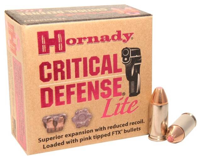Hornady Critical Defense Lite Ammunition 9mm Luger 100 Grain FTX 500 round