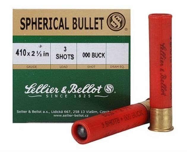 Sellier & Bellot Ammunition 410 Bore 2-1/2" 000 Buckshot 3 Pellets 500 rounds