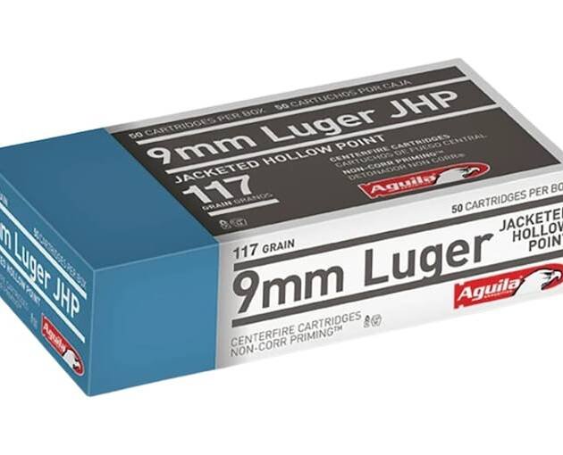 Aguila Ammunition 9mm Luger 117 Grain Jacketed Hollow Point 500 round