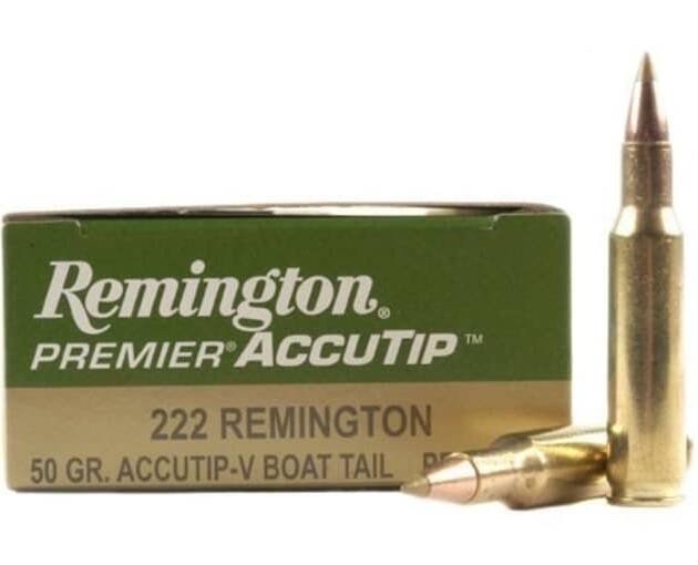 Remington Premier Varmint Ammunition 222 Remington 50 Grain AccuTip Boat Tail 500 rounds