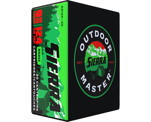 Sierra Outdoor Master Ammunition 9mm Luger 124 Grain Jacketed Hollow Point 500 rounds