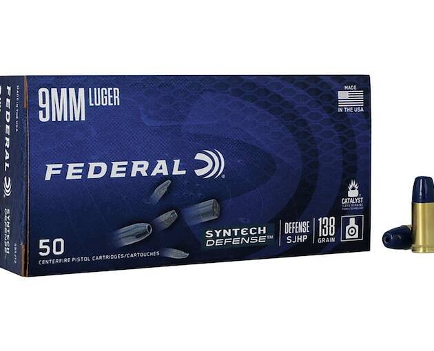 Federal Syntech Defense Ammunition 9mm Luger 138 Grain Synthetic Jacket Segmented Hollow Point
