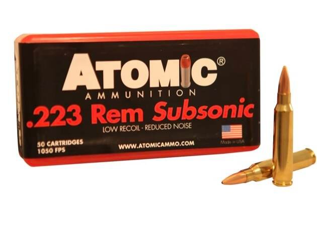Atomic Subsonic 223 Remington Ammo 77 Grain Jacketed Hollow Point Of 500 Rounds