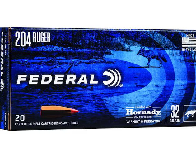 Federal Varmint & Predator 204 Ruger Ammo 32 Grain Hornady V-Max Polymer Tip Box of 20