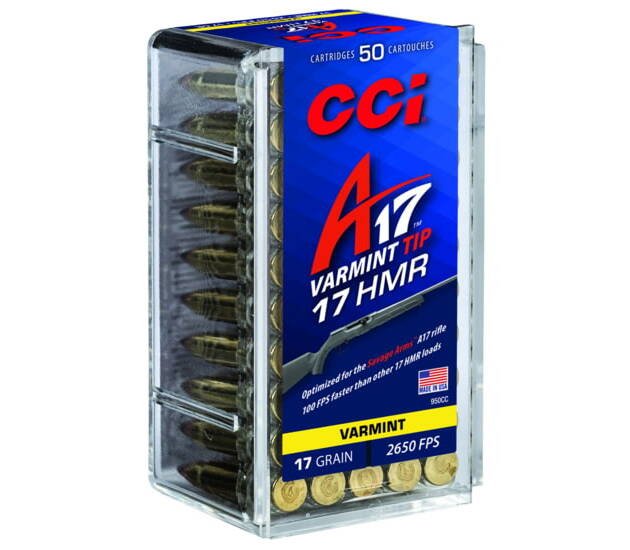 CCI Ammunition A17 .17 Hornady Magnum Rimfire 17 grain Tipped Varmint Rimfire Ammunition 1000 RDS