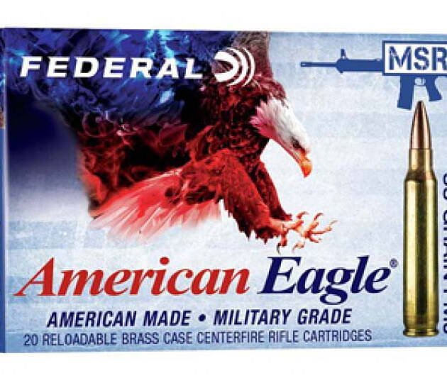 Federal Premium .223 Remington 55 grain Full Metal Jacket Boat Tail (FMJBT) Brass Centerfire Rifle Ammunition 500 RDS