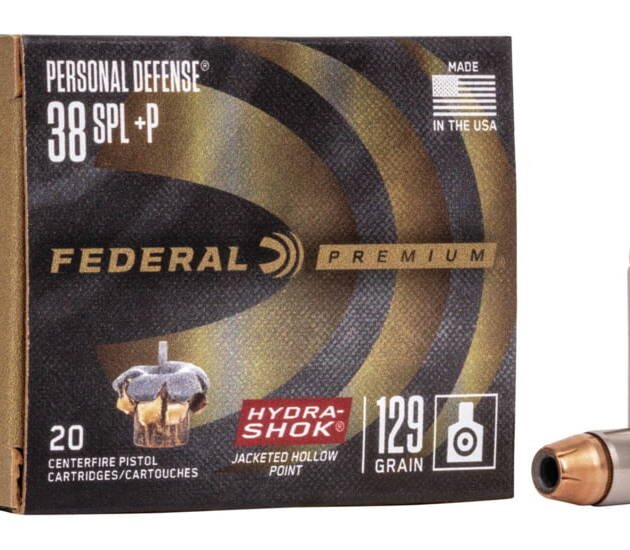 Federal Premium Centerfire Handgun Ammunition .38 Special +P 129 grain Hydra-Shok Jacketed Hollow Point Centerfire Pistol Ammunition 500 ROUNDS
