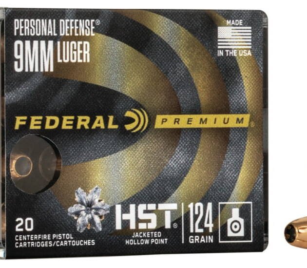 Federal Premium Centerfire Handgun Ammunition 9mm Luger 124 grain HST Jacketed Hollow Point 500 rounds