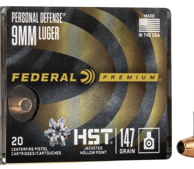 Federal Premium Centerfire Handgun Ammunition 9mm Luger 147 grain HST Jacketed Hollow Point  500 rounds