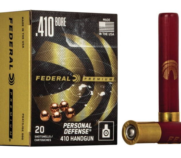 Federal Premium Personal Defense .410 bore 5 Pellet Lead Buckshot Centerfire Pistol Ammunition 500 rounds