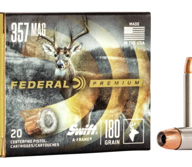 Federal Premium Centerfire Handgun Ammunition .357 Magnum 180 grain Swift A-Frame Centerfire Pistol Ammunition P357SA Caliber: .357 Magnum, Number of Rounds: 500