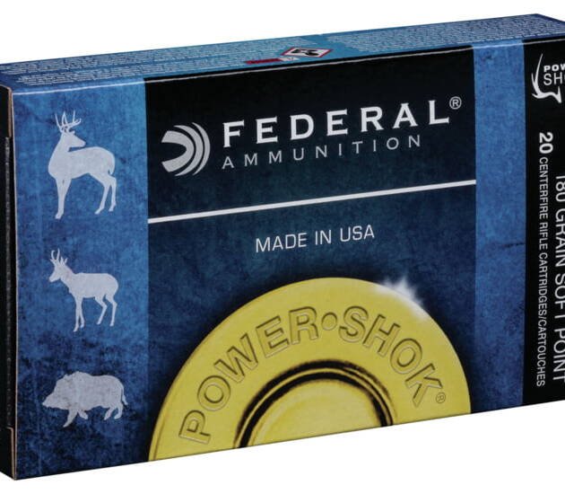 Federal Premium Power-Shok .30-06 Springfield 180 grain Jacketed Soft Point Centerfire Rifle Ammunition 3006B Caliber: .30-06 Springfield, Number of Rounds: 500