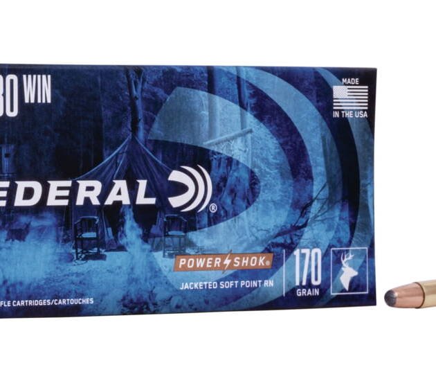 Federal Premium Power-Shok .30-30 Winchester 170 grain Jacketed Soft Point Centerfire Rifle Ammunition 500 RDS