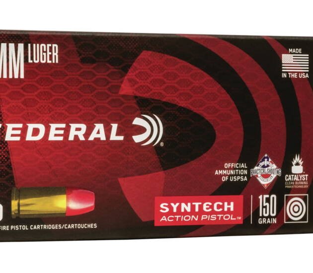 Federal Premium Centerfire Handgun Ammunition 9mm Luger 150 grain Syntech Total Synthetic Jacket 500 rounds
