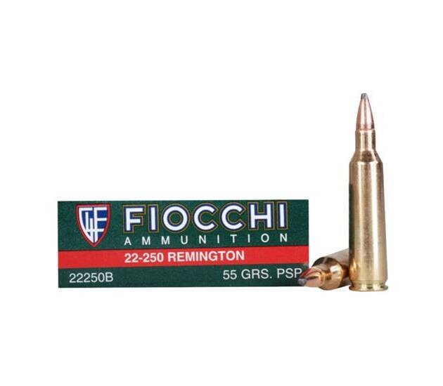Fiocchi 22-250Rem 55gr PSP /20 22250B Caliber: .22-250 Remington, Number of Rounds: 500