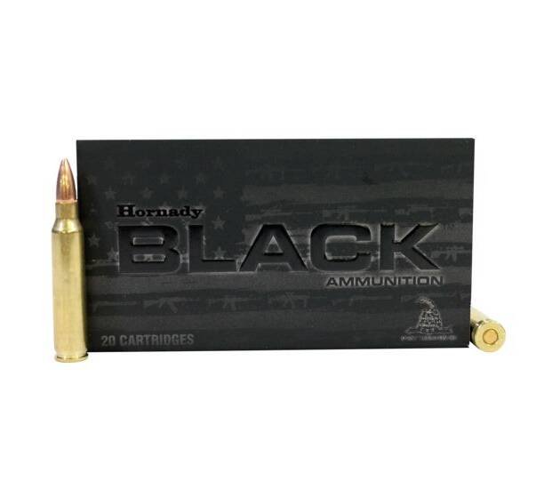Hornady Black .223 Remington 62 grain Full Metal Jacket (FMJ) Brass Centerfire Rifle Ammunition 500 RDS