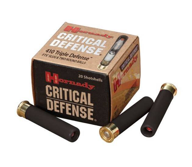 Hornady Critical Defense Ammunition 410 Bore 2-1/2" 41 Caliber FTX Slug over two 35 Caliber Lead Round  500 rounds