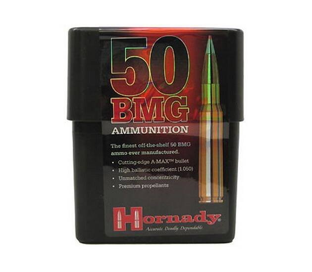 Hornady Match .50 BMG 750 Grain A-MAX Brass Cased Centerfire Rifle Ammunition 8270 Caliber: .50 BMG, Number of Rounds: 250